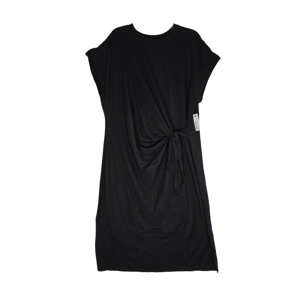 Sonoma Goods For Life Black Side Tie Knot Knit Dress Womens Plus 1X Short Sleeve